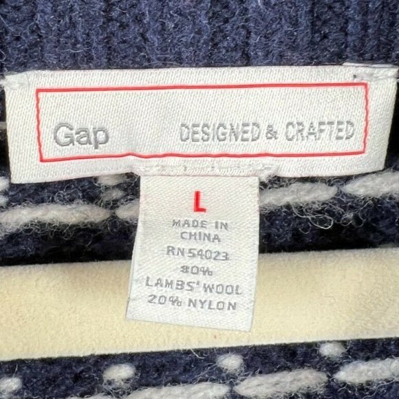 GAP Vintage  Lambs Wool Men's Sz Large Sweater - Picture 3 of 5